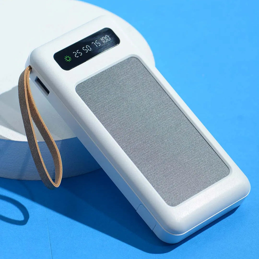 Cargador Solar Portátil Dual con Linterna LED – Power Bank para Exterior