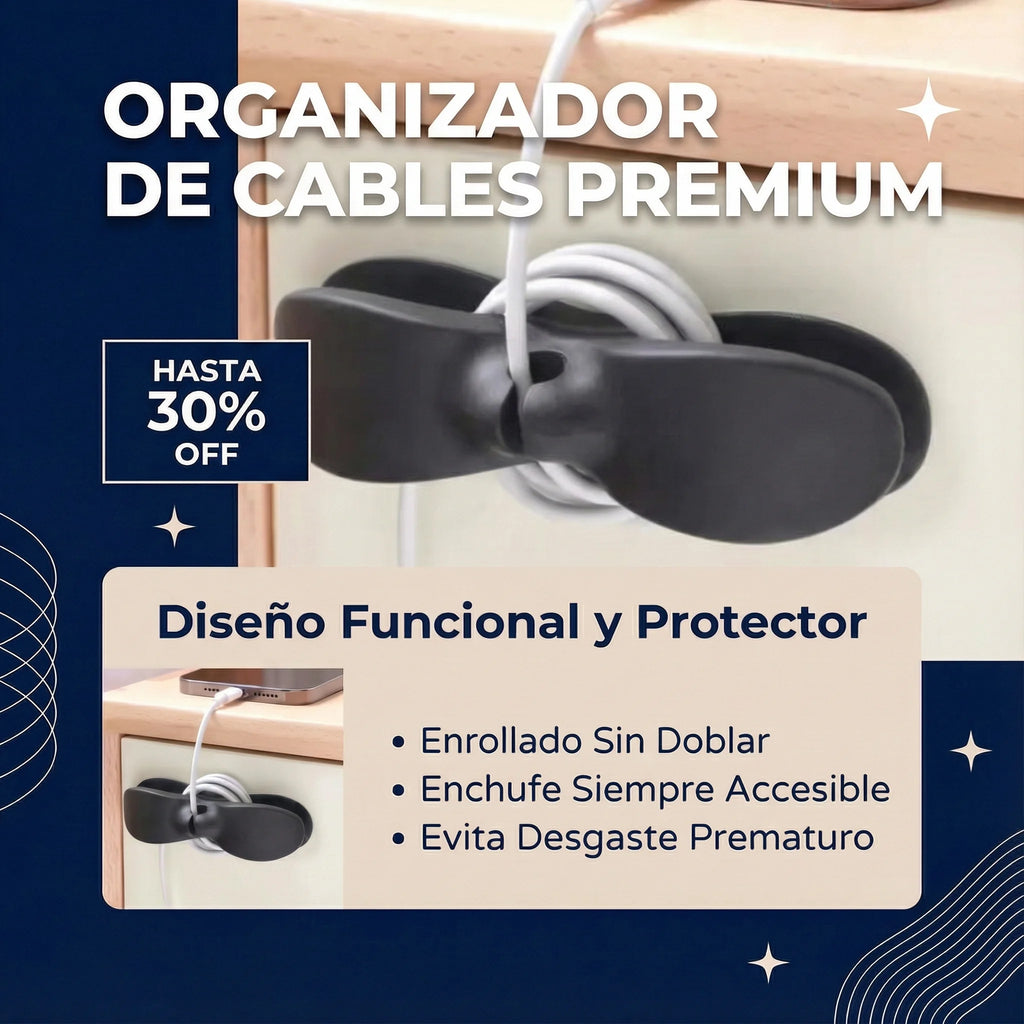 ORGANIZADOR DE CABLES SET X 6 UNIDADES