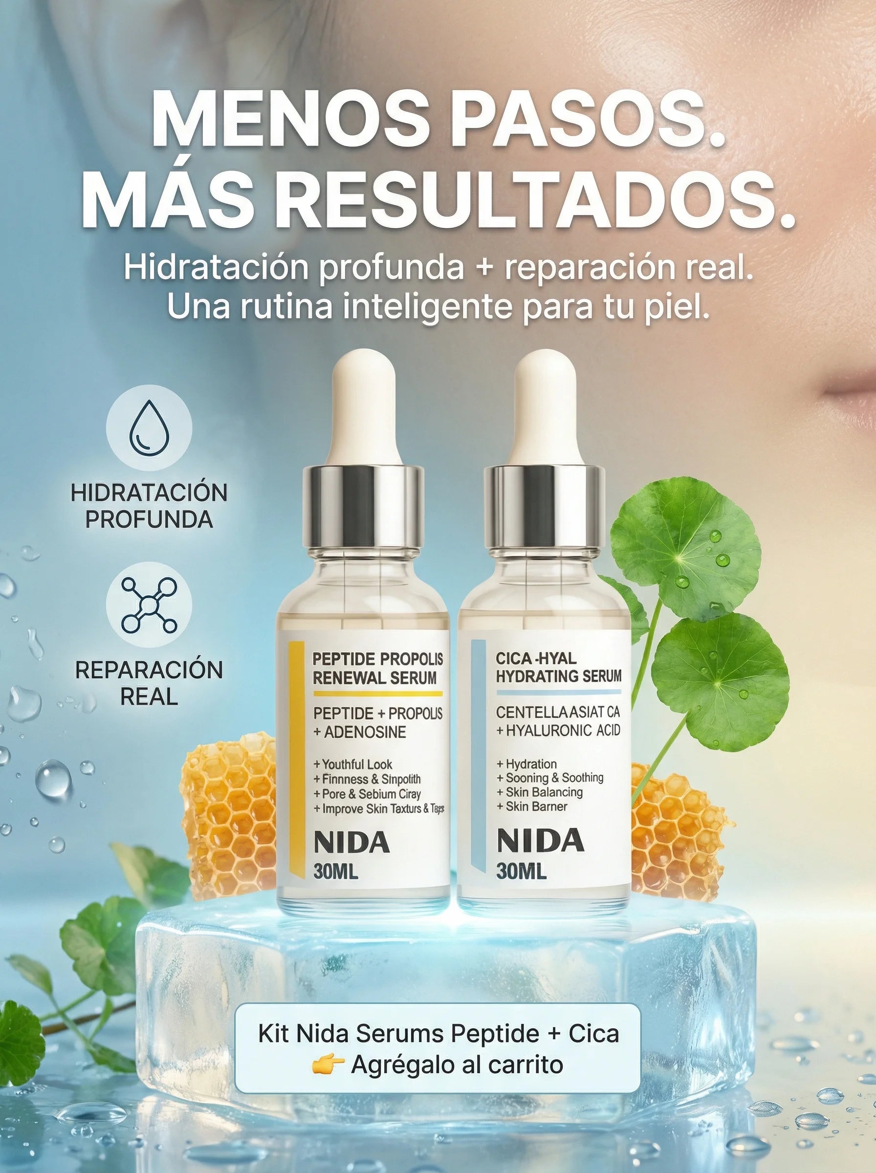 Kit NIDA Serums Peptide 30ML + CICA 30ML