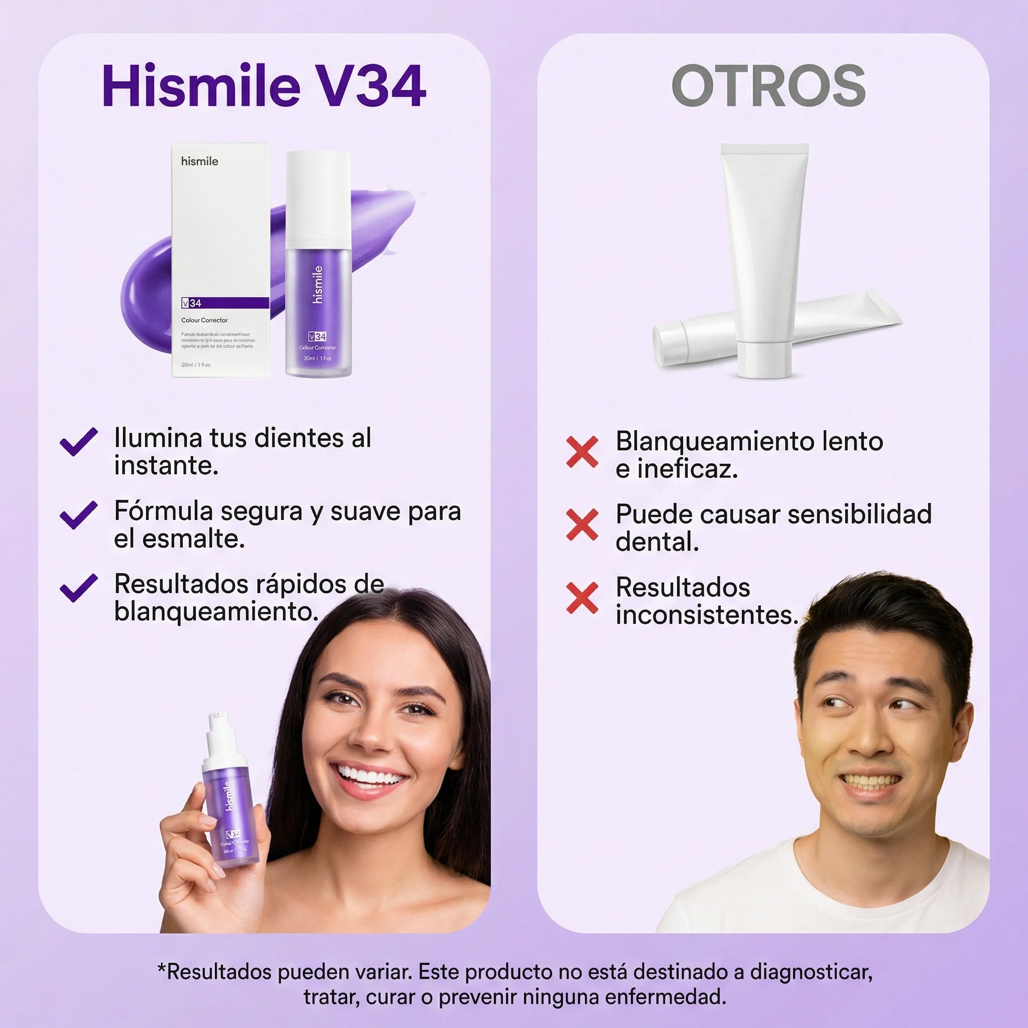 Pasta Dental Blanqueadora Hi-Smile V34 + Cepillo Dental