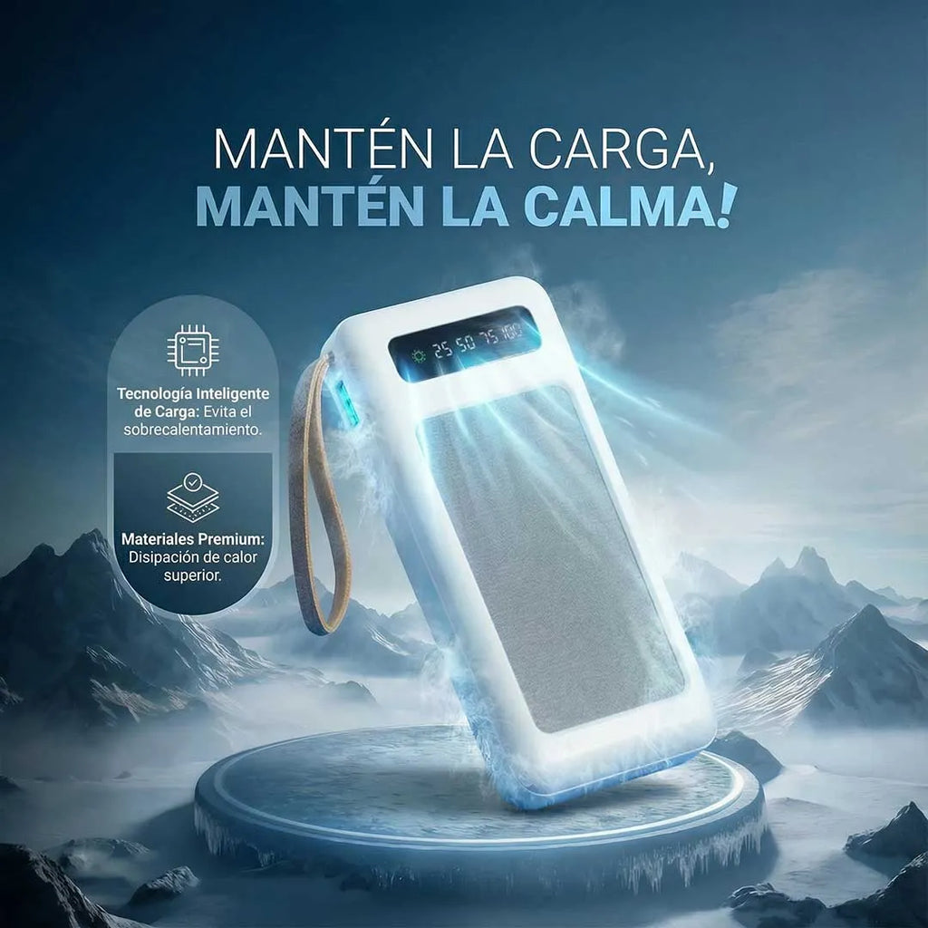 Cargador Solar Portátil Dual con Linterna LED – Power Bank para Exterior