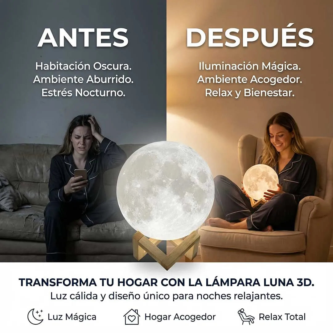Lámpara Luna 3D con Control Remoto – Ilumina tus noches con magia y estilo