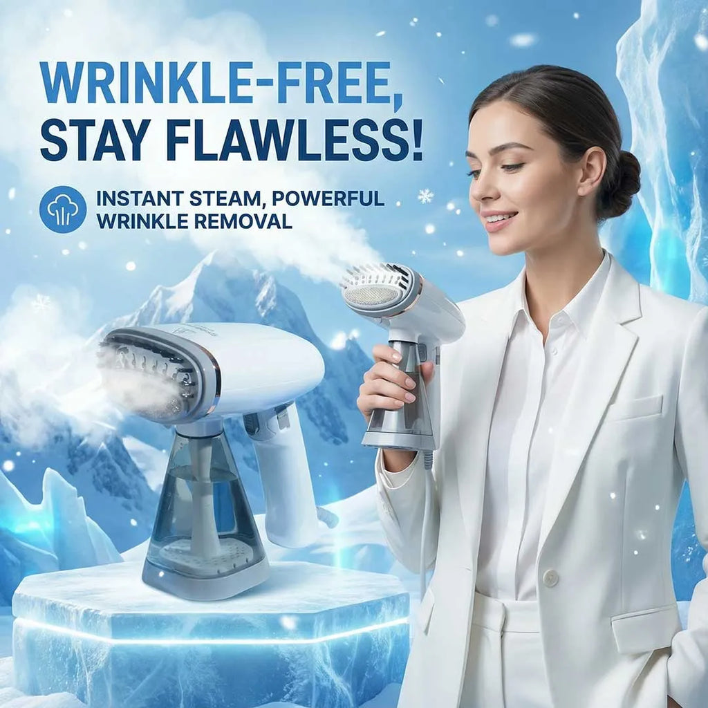 Plancha Portátil a Vapor 1500W – Ropa sin arrugas en minutos