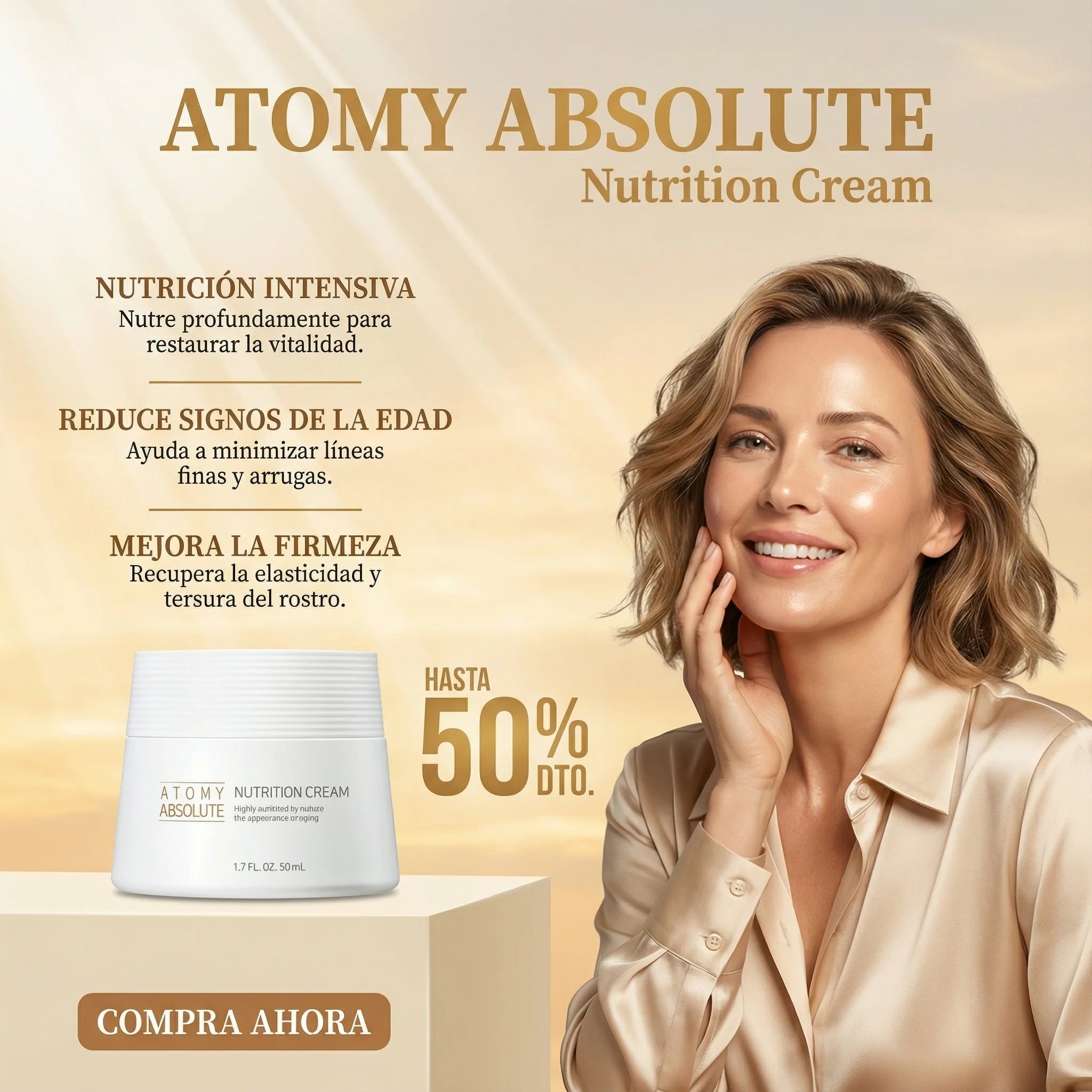 Crema Nutritiva Anti-Edad Absolute Cell Active – Rejuvenecimiento, Firmeza y Elasticidad (50 ml)